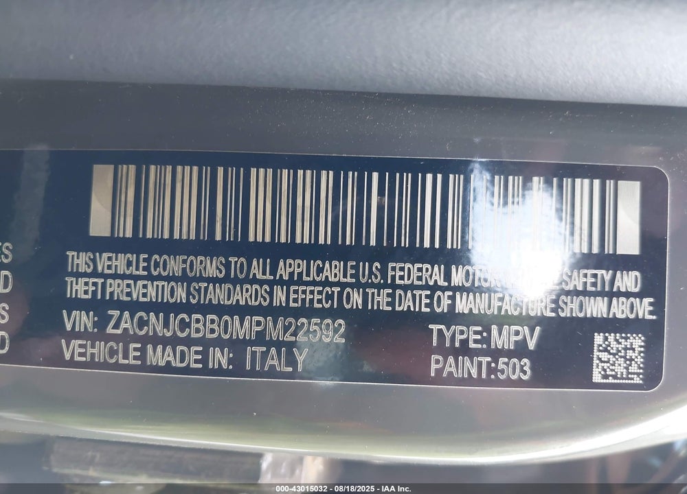2021 JEEP RENEGADE VIN: ZACNJCBB0MPM22592