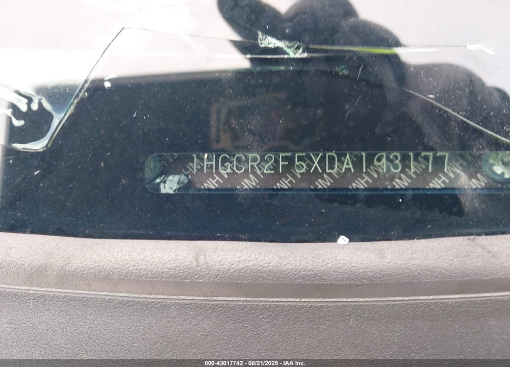 2013 HONDA ACCORD VIN: 1HGCR2F5XDA193177