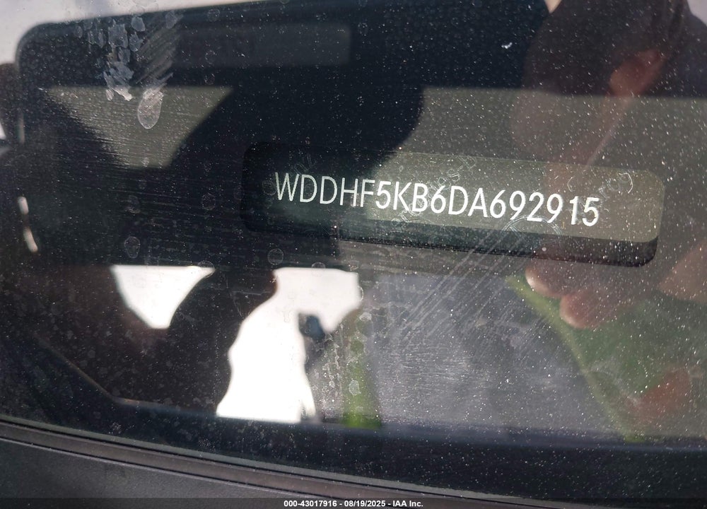 2013 MERCEDES-BENZ E-CLASS VIN: WDDHF5KB6DA692915