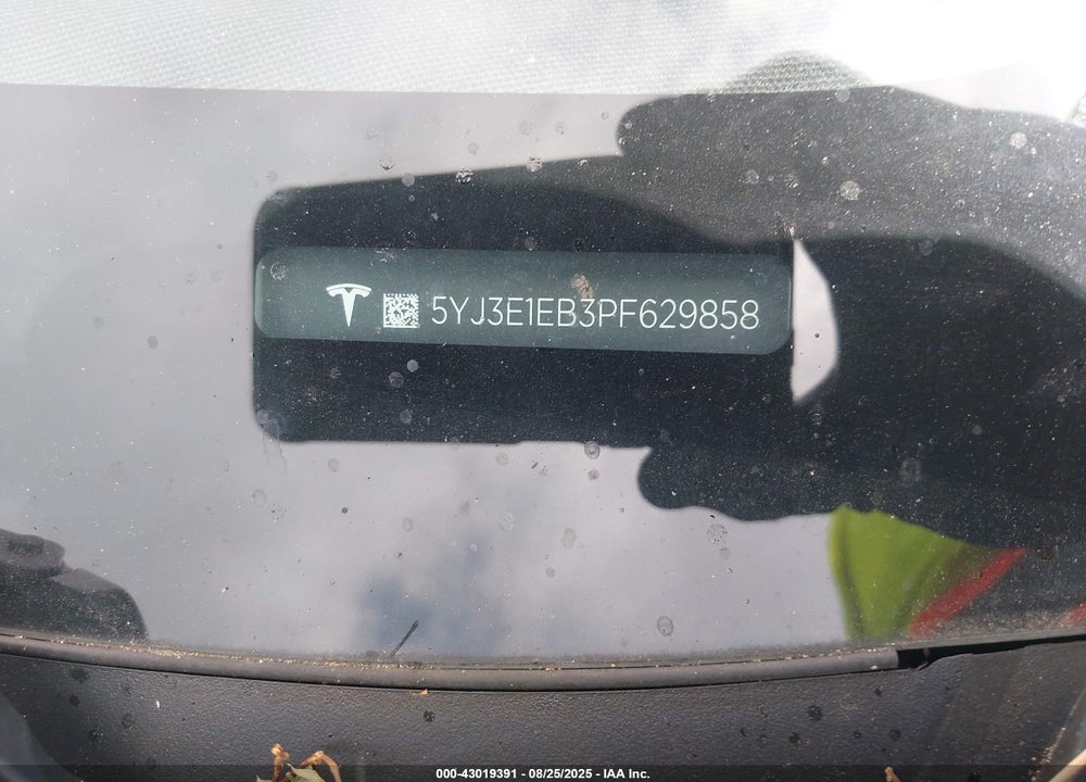 2023 TESLA MODEL 3 VIN: 5YJ3E1EB3PF629858