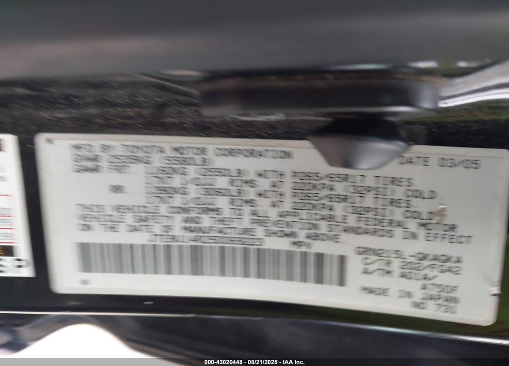 2005 TOYOTA 4RUNNER SR5 V6 VIN: JTEBU14R250069223