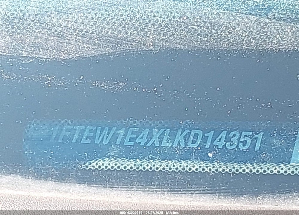 2020 FORD F-150 LARIAT VIN: 1FTEW1E4XLKD14351