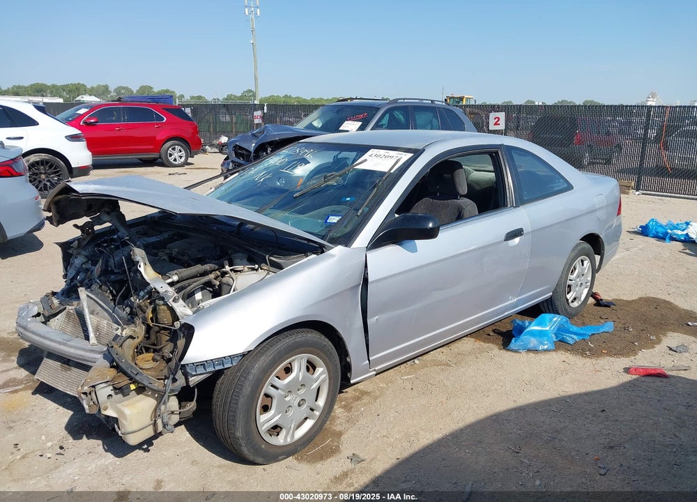 2001 HONDA CIVIC LX VIN: 1HGEM22531L112534