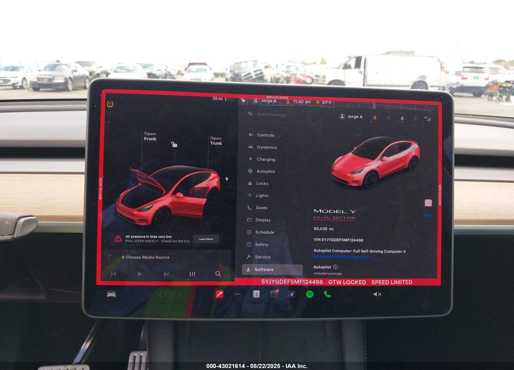 2021 TESLA MODEL Y VIN: 5YJYGDEF5MF124498