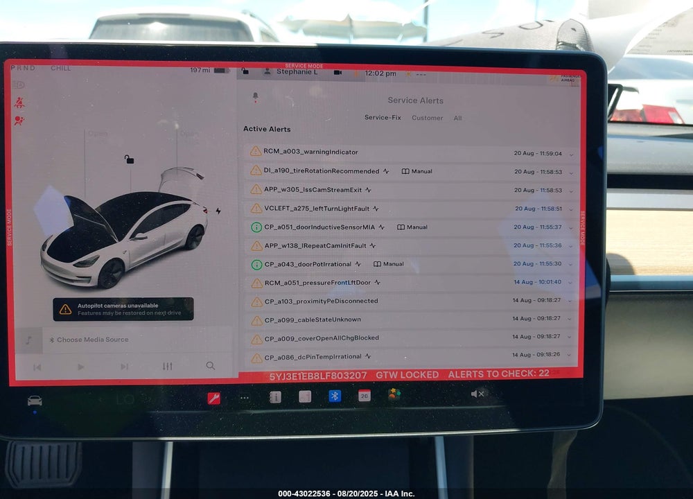 2020 TESLA MODEL 3 VIN: 5YJ3E1EB8LF803207