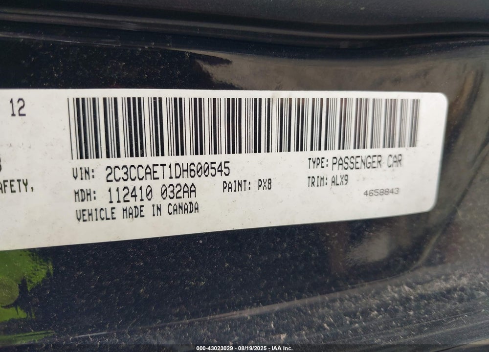 2013 CHRYSLER 300 VIN: 2C3CCAET1DH600545