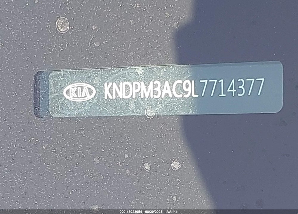 2020 KIA SPORTAGE VIN: KNDPM3AC9L7714377