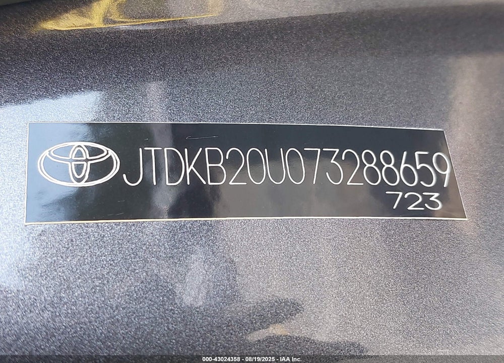 2007 TOYOTA PRIUS VIN: JTDKB20U073288659
