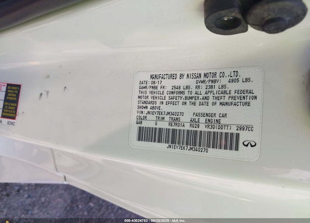 2018 INFINITI Q60 VIN: JN1EV7EK7JM340270