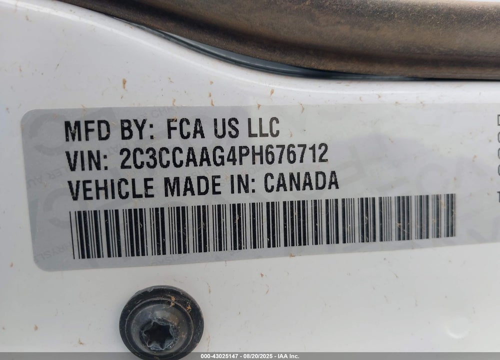 2023 CHRYSLER 300 TOURING VIN: 2C3CCAAG4PH676712
