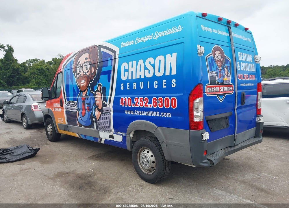 2017 RAM PROMASTER 2500 HIGH ROOF 159 WB VIN: 3C6TRVDG3HE519190