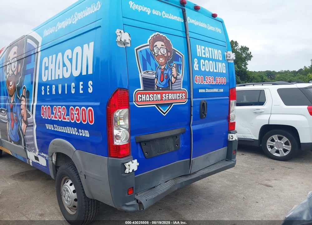 2017 RAM PROMASTER 2500 HIGH ROOF 159 WB VIN: 3C6TRVDG3HE519190
