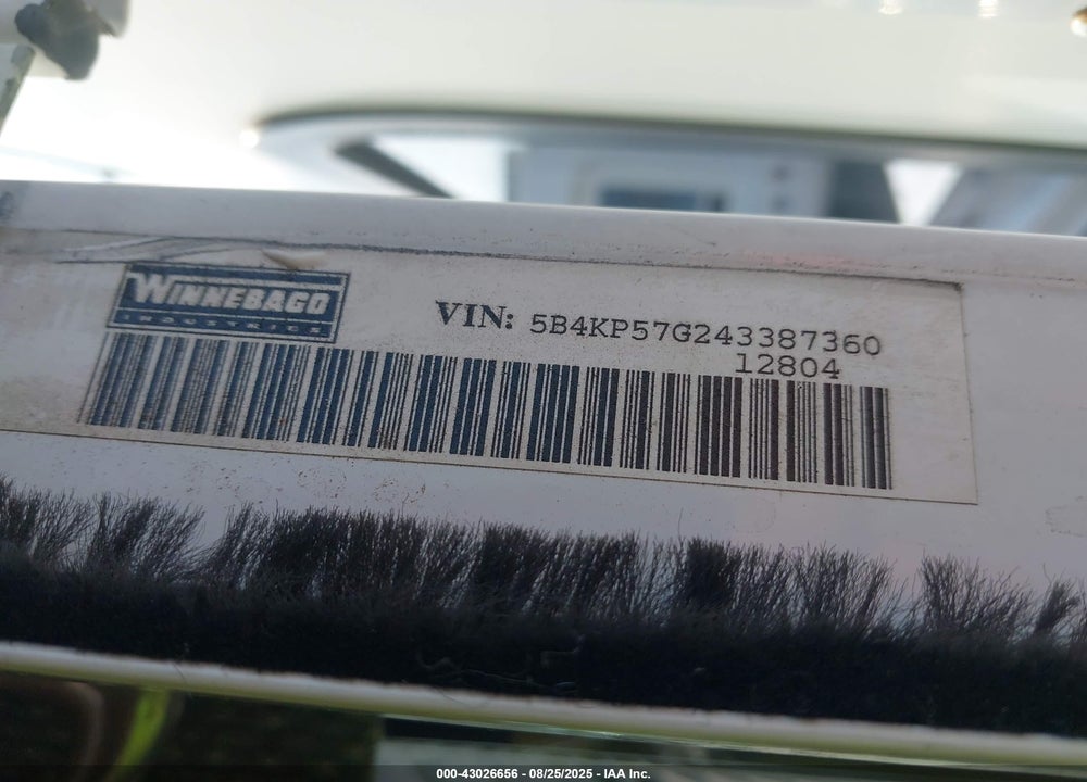 2004 ITASCA SUNOVA VIN: 5B4KP57G243387360