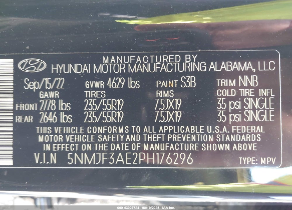 2023 HYUNDAI TUCSON VIN: 5NMJF3AE2PH176296