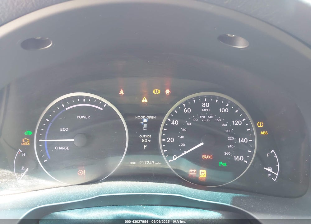 2013 LEXUS ES 300H VIN: JTHBW1GG4D2038596