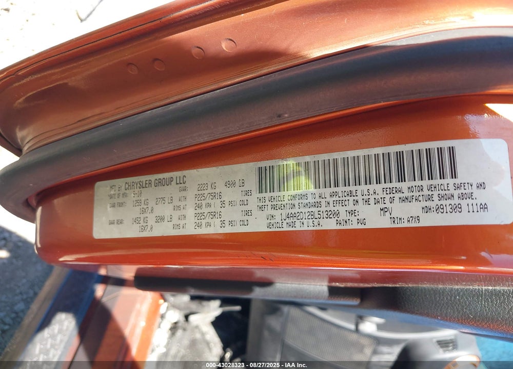 2011 JEEP WRANGLER / VIN: 1J4AA2D12BL513200