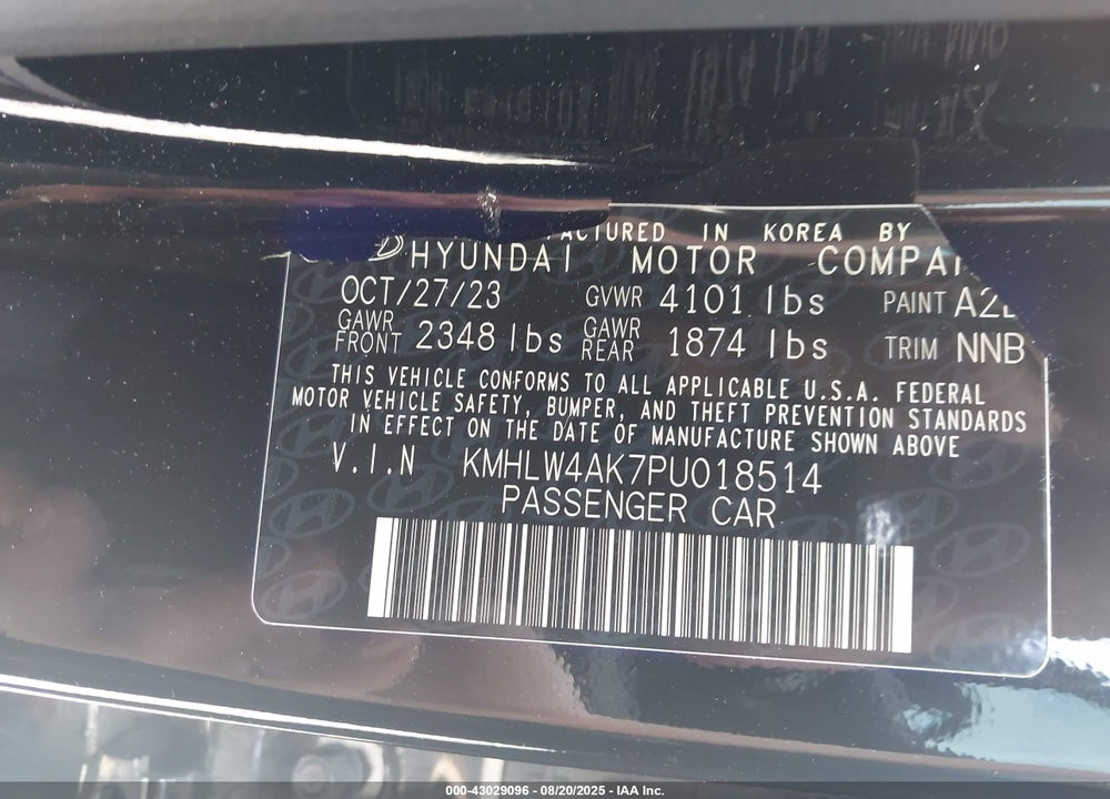 2023 HYUNDAI ELANTRA N VIN: KMHLW4AK7PU018514