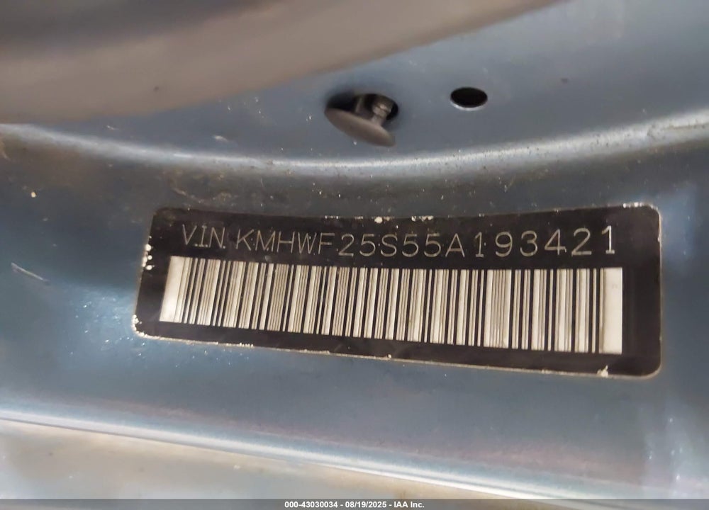 2005 HYUNDAI SONATA GL VIN: KMHWF25S55A193421