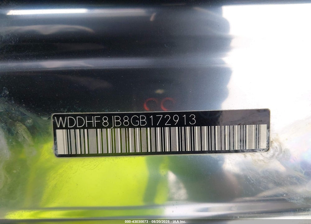 2016 MERCEDES-BENZ E-CLASS VIN: WDDHF8JB8GB172913