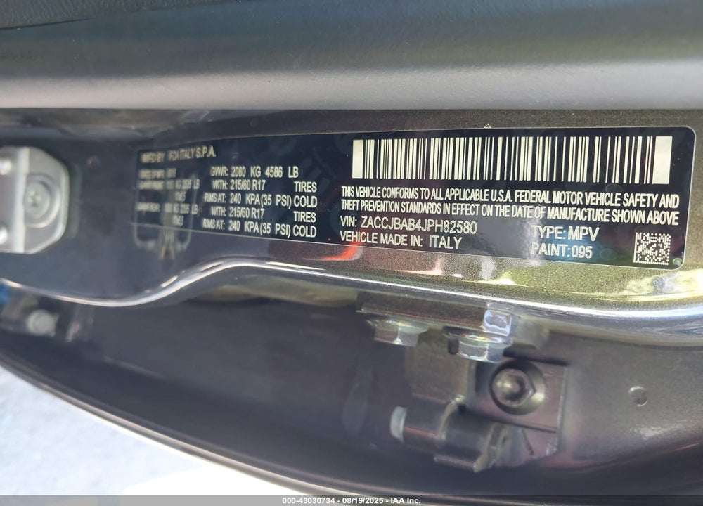 2018 JEEP RENEGADE VIN: ZACCJBAB4JPH82580