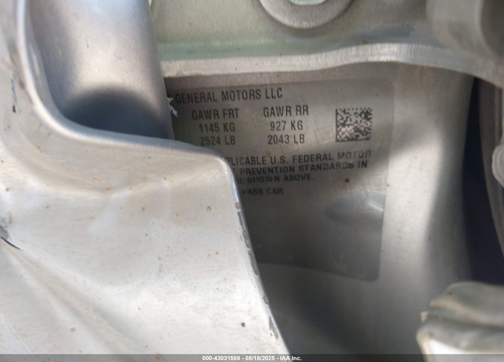 2013 CHEVROLET VOLT VIN: 1G1RF6E46DU138024