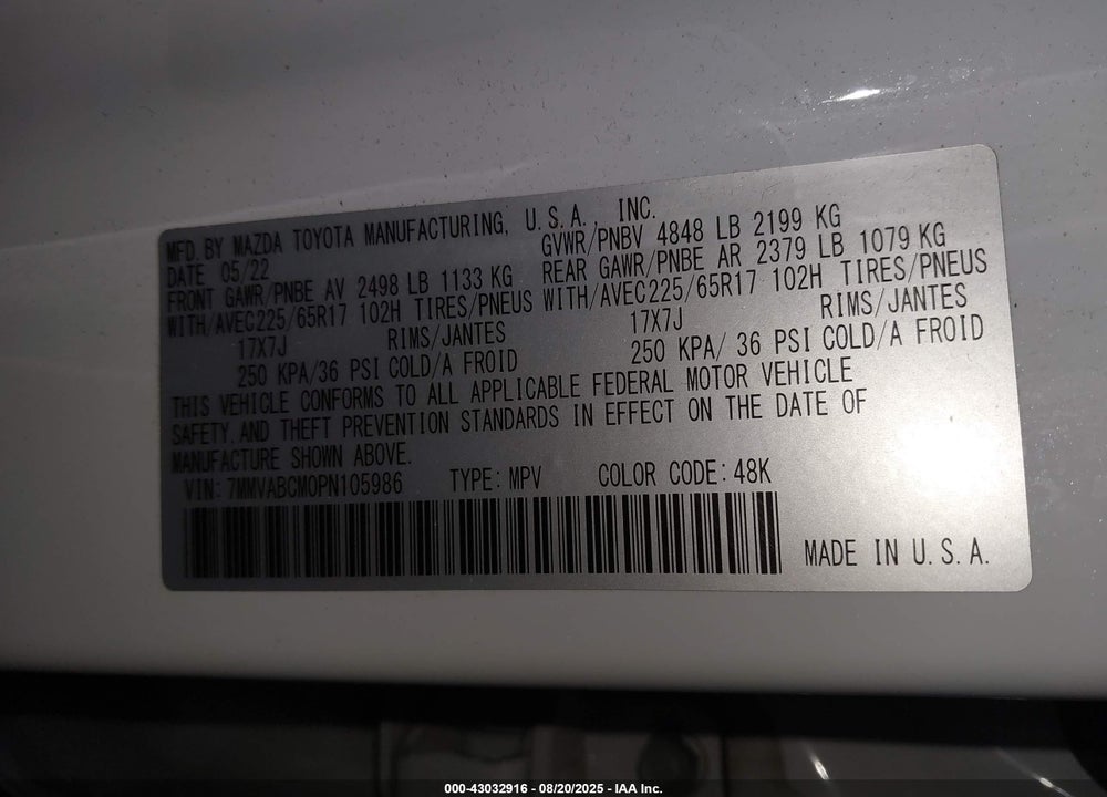 2023 MAZDA CX-50 VIN: 7MMVABCM0PN105986