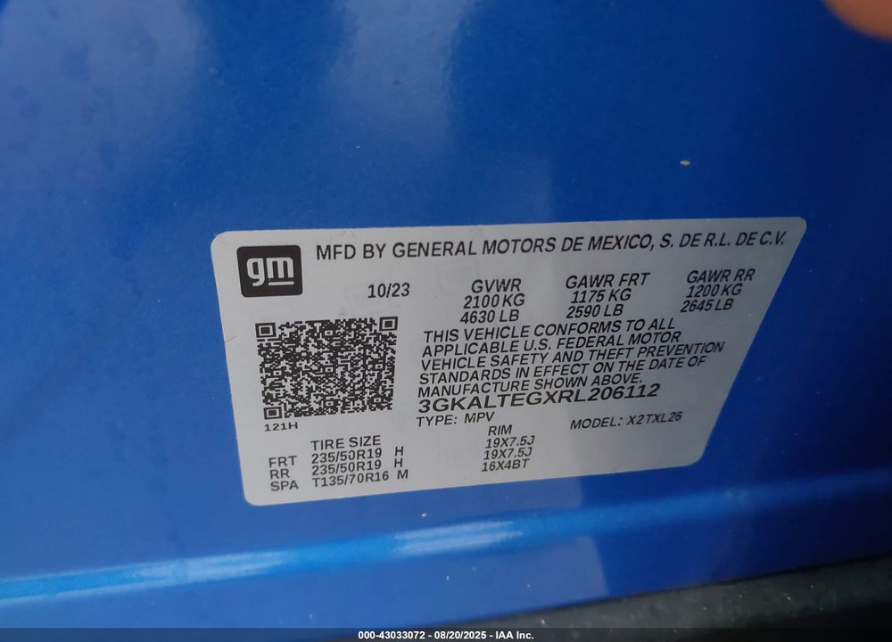 2024 GMC TERRAIN VIN: 3GKALTEGXRL206112