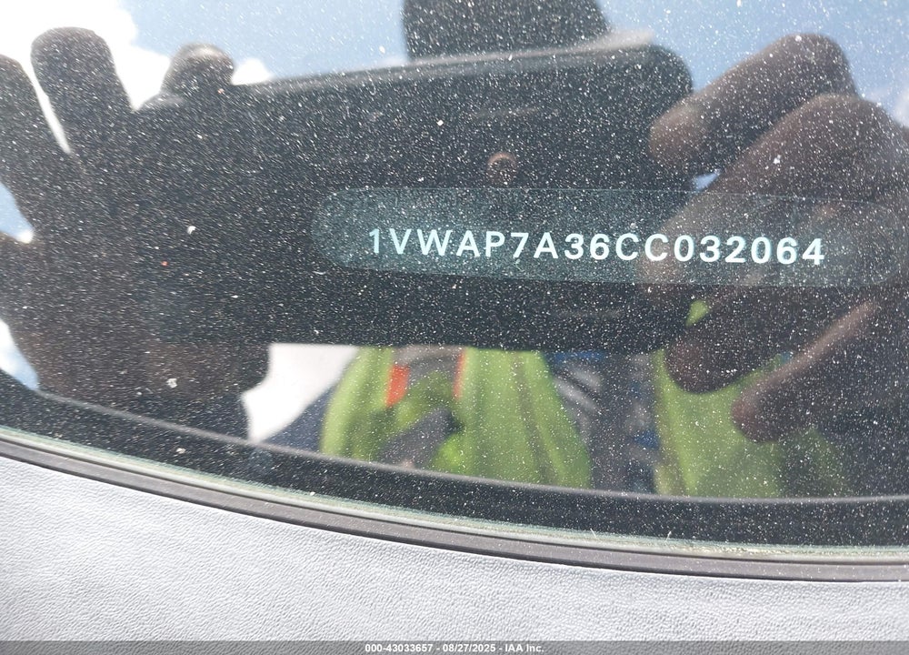 2012 VOLKSWAGEN PASSAT VIN: 1VWAP7A36CC032064