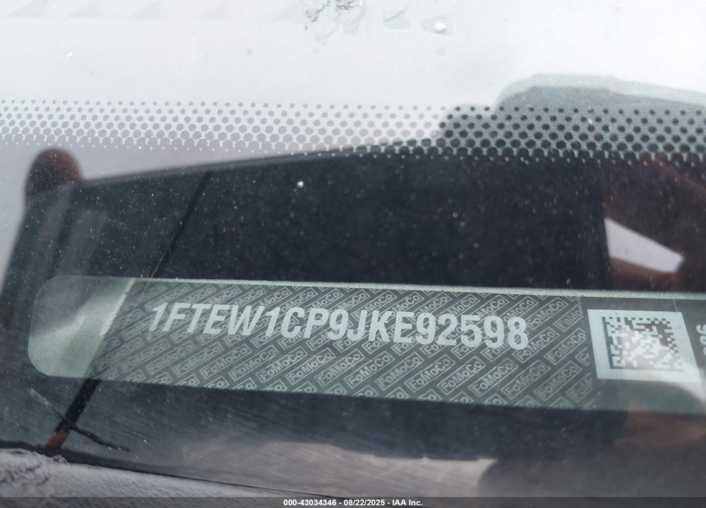 2018 FORD F-150 XL VIN: 1FTEW1CP9JKE92598