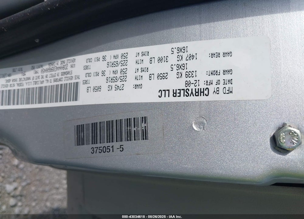2009 DODGE GRAND CARAVAN SE VIN: 2D8HN44E89R600450