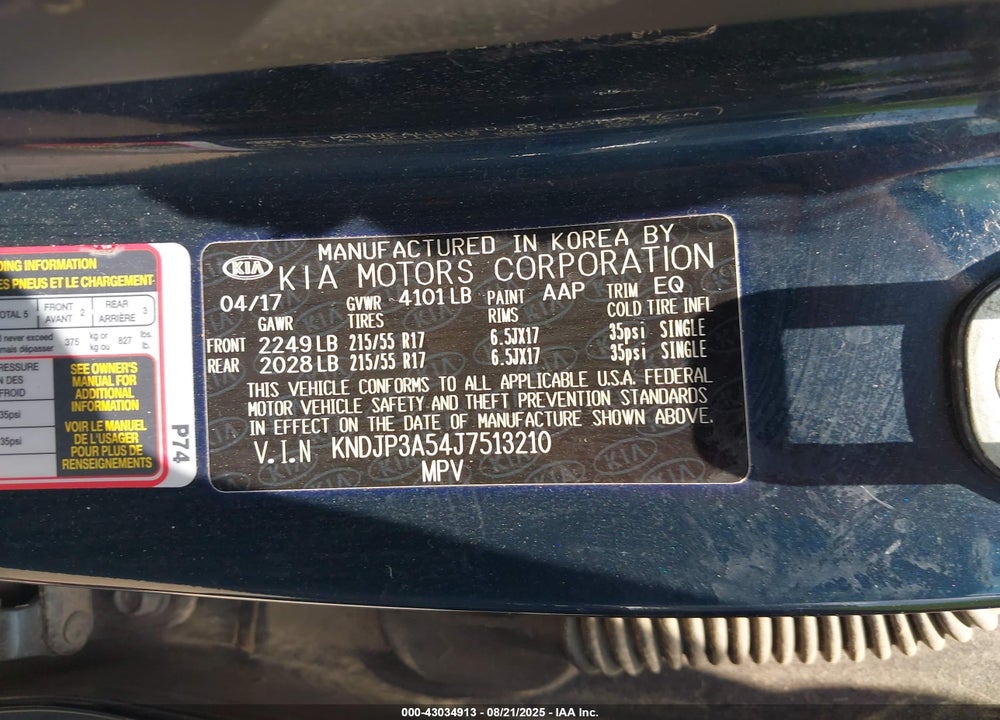 2018 KIA SOUL VIN: KNDJP3A54J7513210