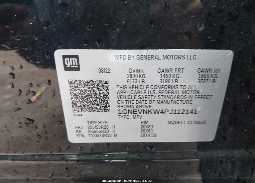 2023 CHEVROLET TRAVERSE VIN: 1GNEVNKW4PJ112141