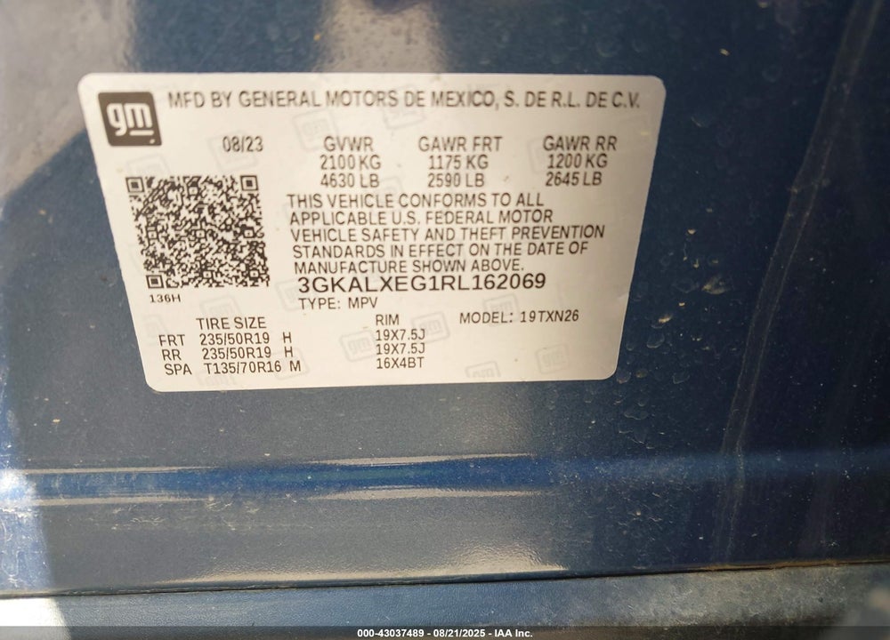 2024 GMC TERRAIN VIN: 3GKALXEG1RL162069