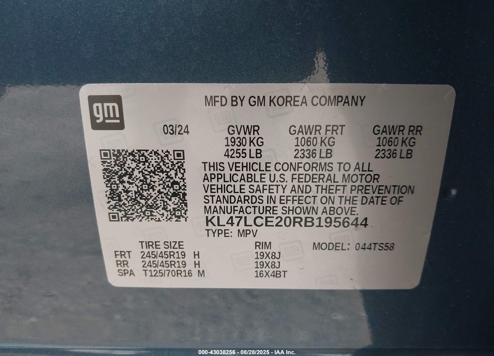 2024 BUICK ENVISTA VIN: KL47LCE20RB195644