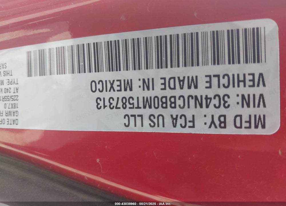 2021 JEEP COMPASS VIN: 3C4NJCBB0MT587313