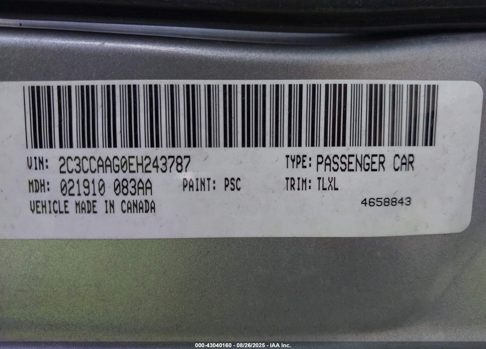 2013 CHRYSLER 300 VIN: 2C3CCAEG2DH687519