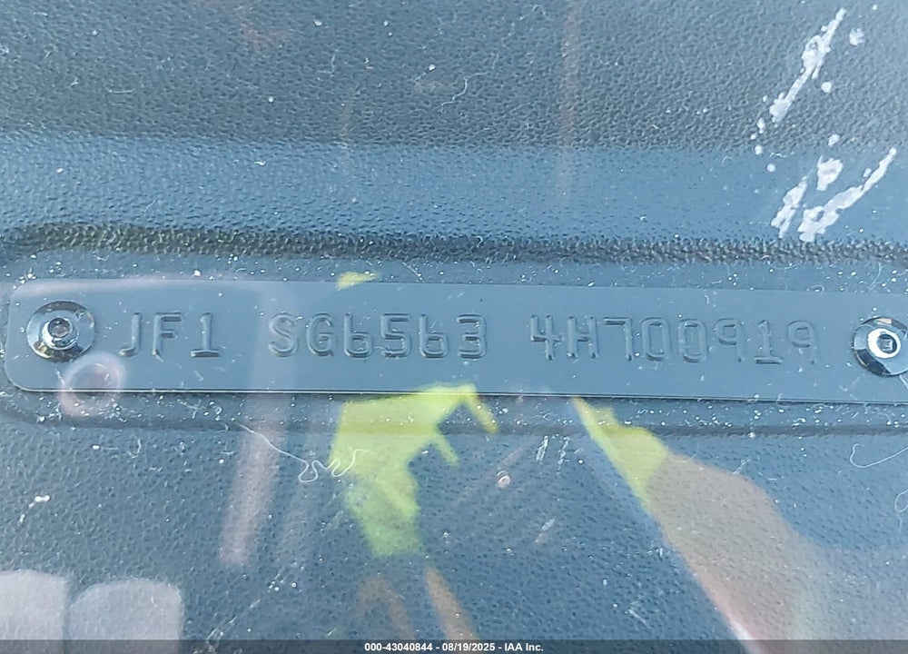 2004 SUBARU FORESTER 2.5XS VIN: JF1SG65634H700919