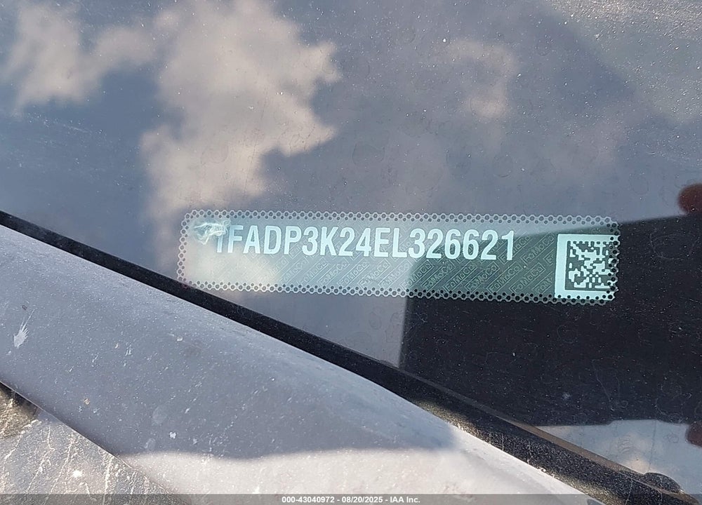 2014 FORD FOCUS VIN: 1FADP3K24EL326621