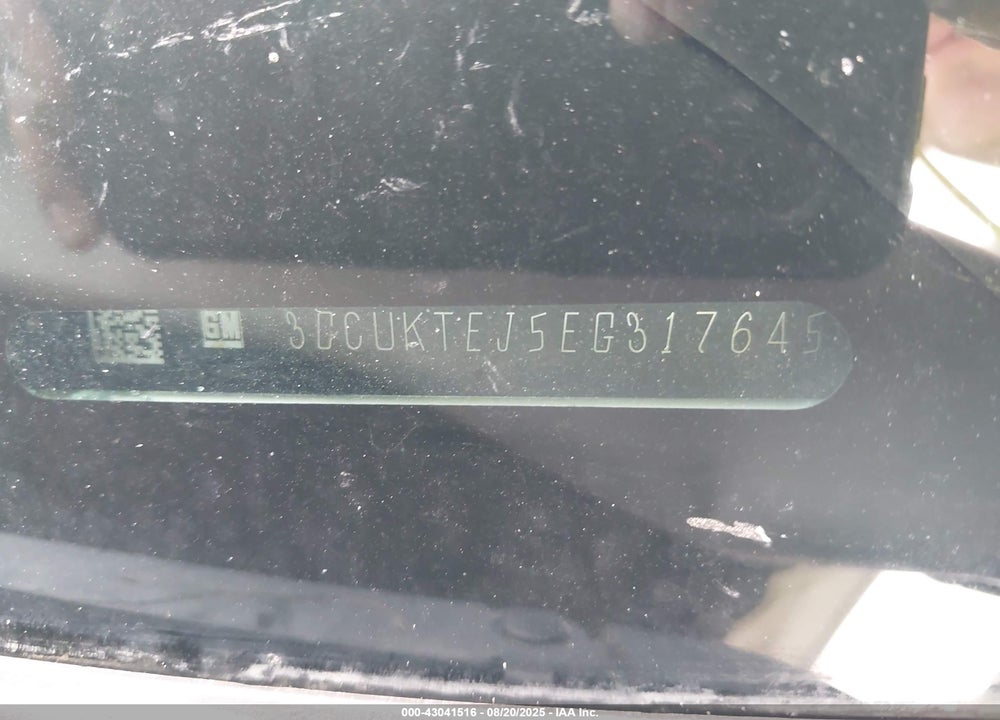 2014 CHEVROLET SILVERADO 1500 VIN: 3GCUKTEJ5EG317645