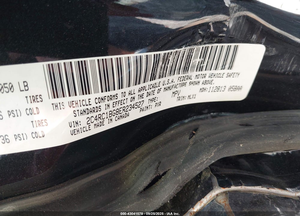 2014 CHRYSLER TOWN & COUNTRY TOURING VIN: 2C4RC1BG8ER234527