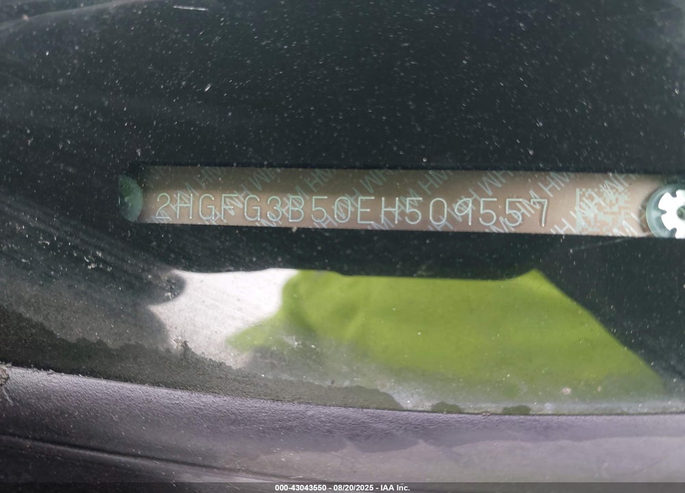 2014 HONDA CIVIC VIN: 2HGFG3B50EH509557