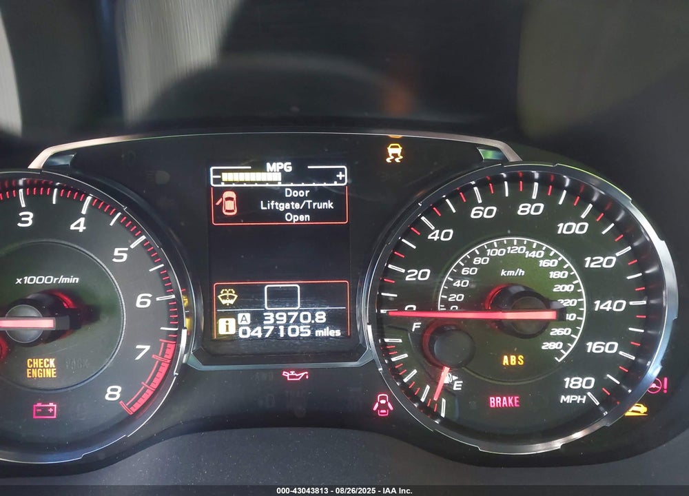 2019 SUBARU WRX VIN: JF1VA1A65K9825208