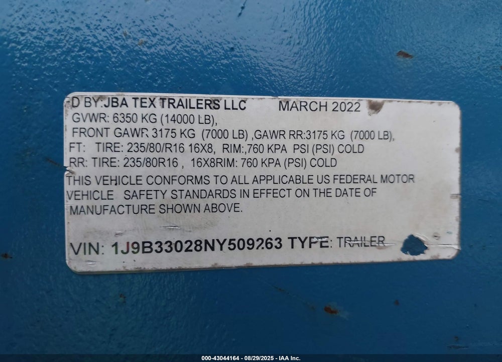 2022 OTHER --- VIN: 1J9B33028NY509263