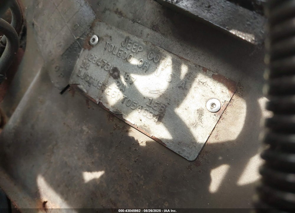 1983 JEEP CJ7 VIN: 1JCCM87E6DT054634