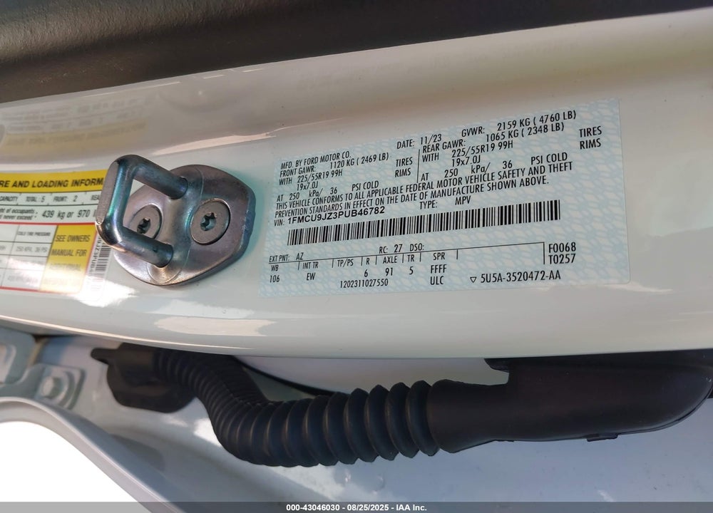 2023 FORD ESCAPE VIN: 1FMCU9JZ3PUB46782