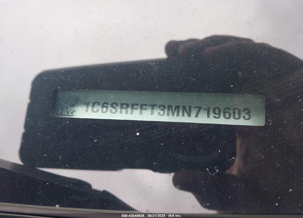 2021 RAM 1500 VIN: 1C6SRFFT3MN719603
