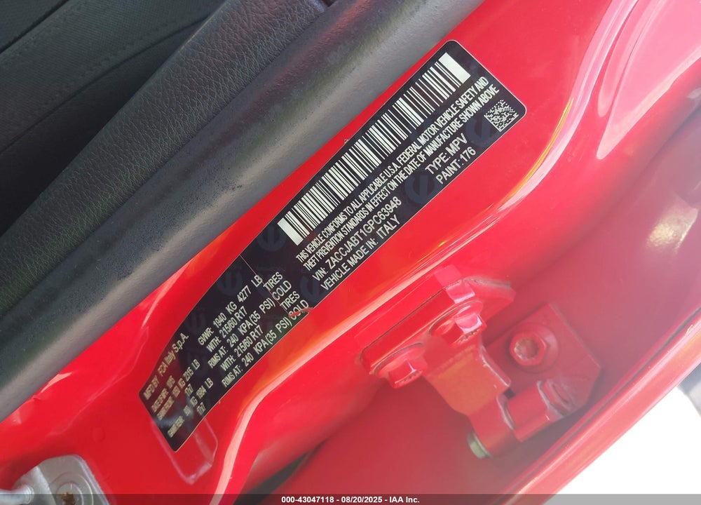 2016 JEEP RENEGADE VIN: ZACCJABT1GPC63948