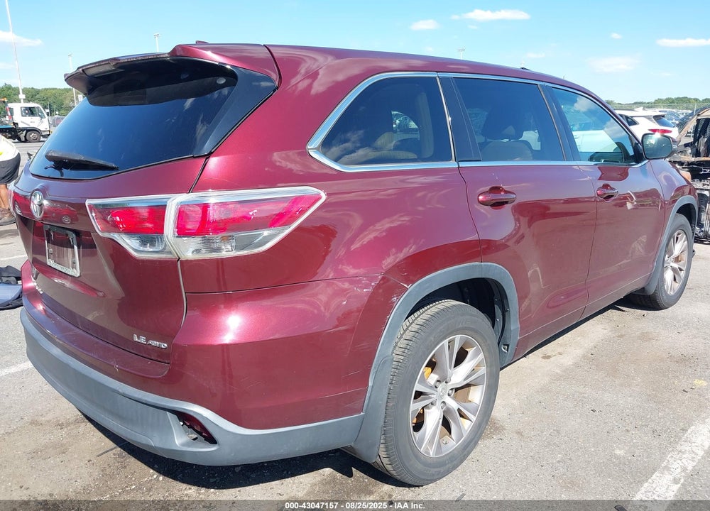 2014 TOYOTA HIGHLANDER LE PLUS V6 VIN: 5TDBKRFH4ES024360