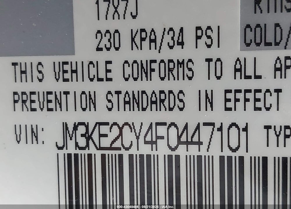 2015 MAZDA CX-5 VIN: JM3KE2CY4F0447101