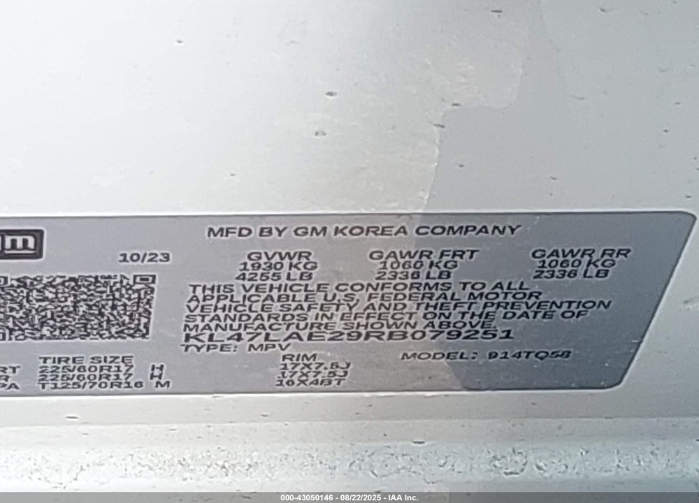 2024 BUICK ENVISTA VIN: KL47LAE29RB079251